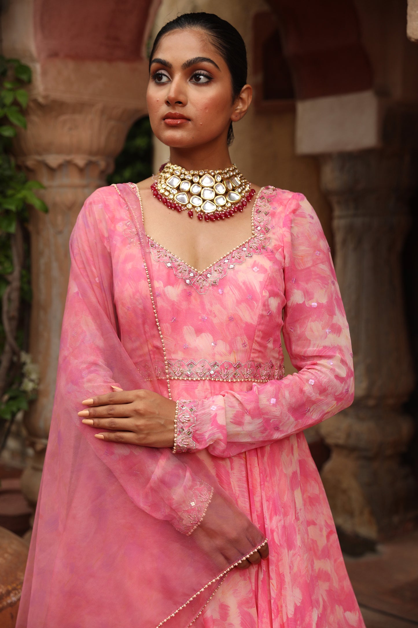 PEACH ANARKALI